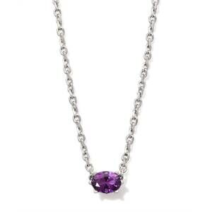 NEW KENDRA SCOTT women's cailin rhodium necklace in purple crystal